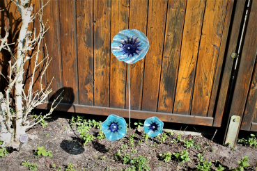 Fusing Glasblume auf Edelstahlstab